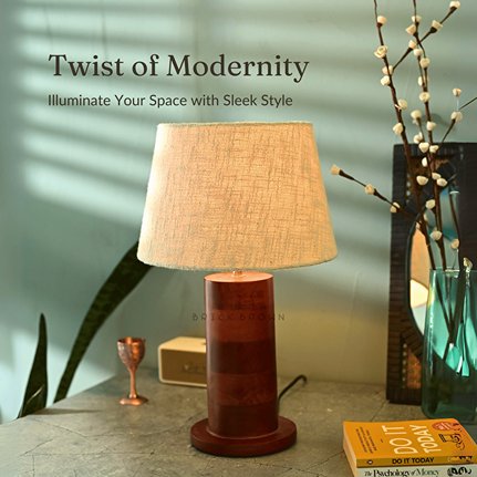 Rounded Twist Night Lamp | Handcrafted Mango Wood Table Lamp | Verified Sustainable Lamps & Lighting on Brown Living™