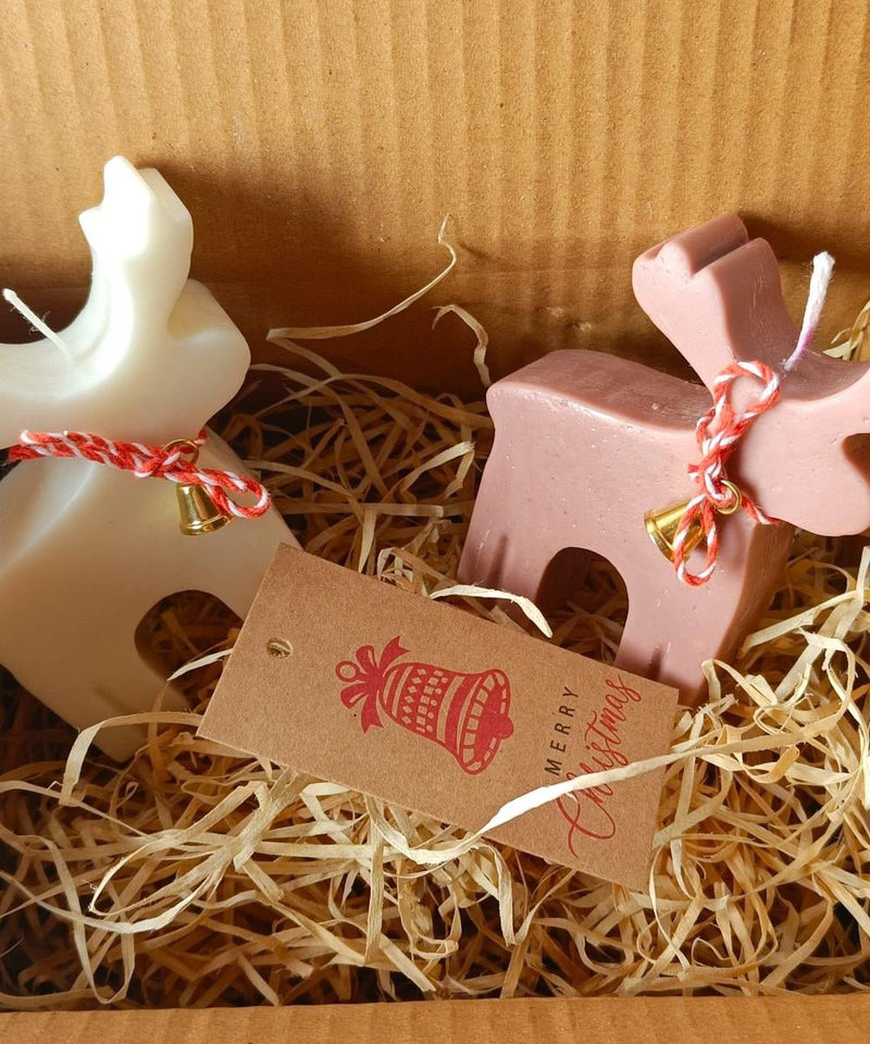 Rudolph The Reindeer Set of 2 Candles and Holiday Card | Verified Sustainable Candles Fragrances on Brown Living™