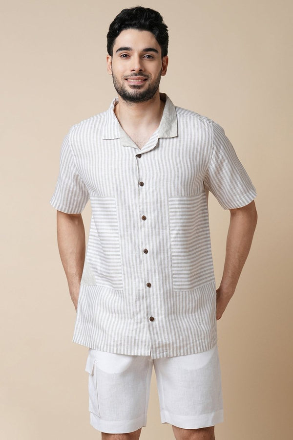 Rustle 100% Hemp Shirt - Big Stripes | Verified Sustainable Mens Shirt on Brown Living™