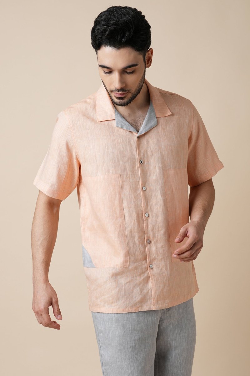 Rustle 100% Hemp Shirt - Orange | Verified Sustainable Mens Shirt on Brown Living™