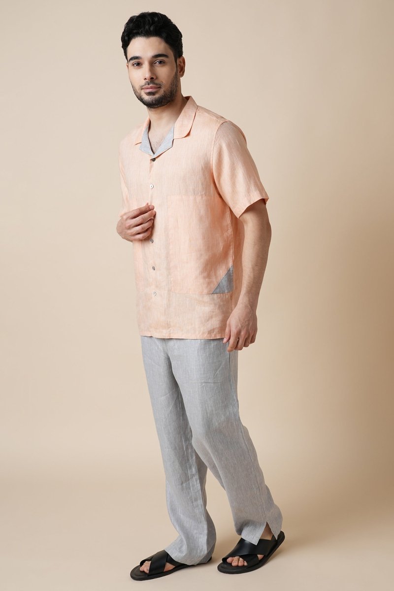 Rustle 100% Hemp Shirt - Orange | Verified Sustainable Mens Shirt on Brown Living™