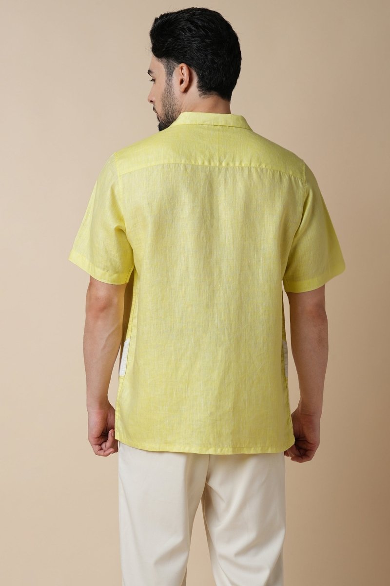 Rustle 100% Hemp Shirt - Yellow | Verified Sustainable Mens Shirt on Brown Living™