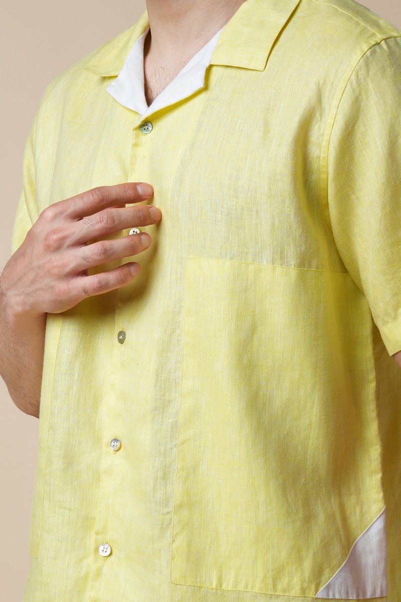 Rustle 100% Hemp Shirt - Yellow | Verified Sustainable Mens Shirt on Brown Living™