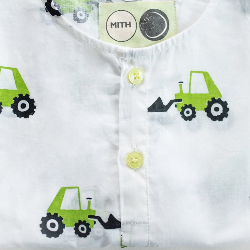 Scoopy Excavator - Unisex Kids Cotton Nightwear | Verified Sustainable Kids Pyjamas on Brown Living™