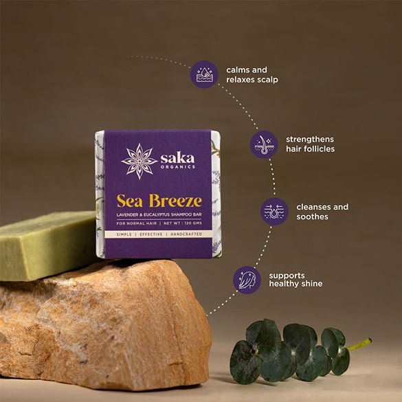 Sea Breeze | Handmade Lavender & Eucalyptus Shampoo Bar (120gm) | Verified Sustainable Hair Shampoo Bar on Brown Living™