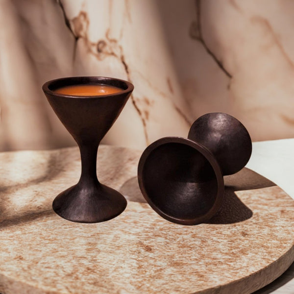 Sherry - Longpi Black Pottery Wine Glass | Verified Sustainable Bar Glassware on Brown Living™