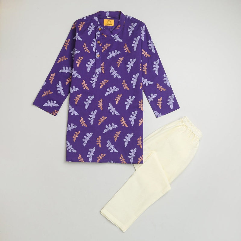 Shimmering Butterfly - Boys Ethnic Wear | Verified Sustainable Kids Ethnic Sets on Brown Living™