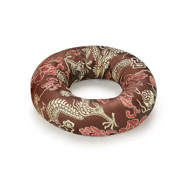 Silk Ring Cushions for Singing Bowl - Brown - 16cms | Verified Sustainable Musical Instruments on Brown Living™