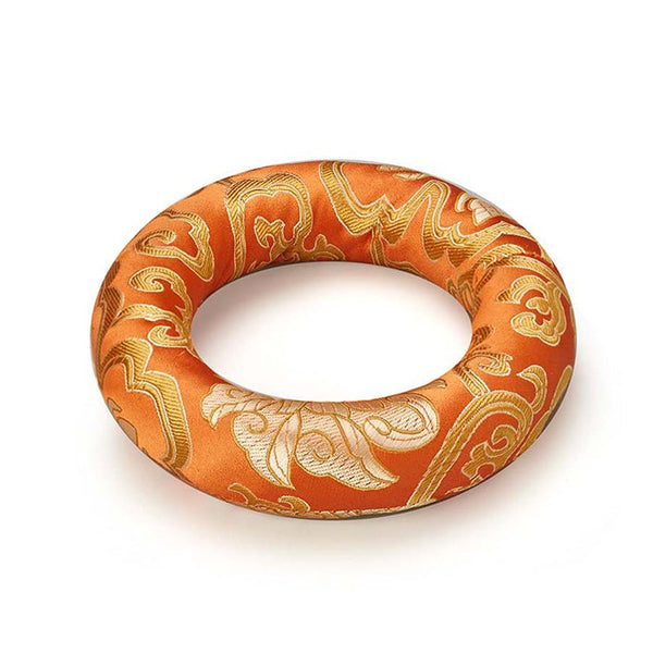 Silk Ring Cushions for Singing Bowl - Orange - 14cms | Verified Sustainable Musical Instruments on Brown Living™