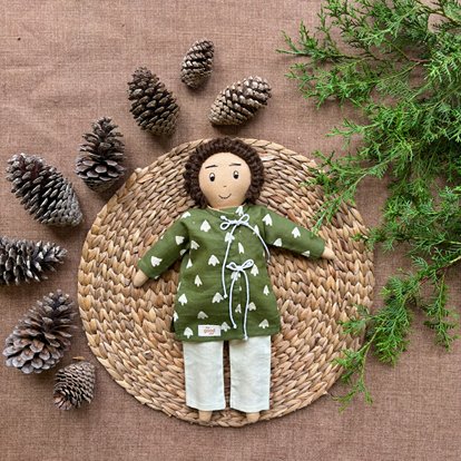 Single Doll - Alex - Cotton Fabric Toy - Warm | Verified Sustainable Role & Pretend Play Toys on Brown Living™