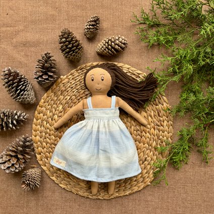 Single Doll - Bindiya - Cotton Fabric Toy - Warm | Verified Sustainable Role & Pretend Play Toys on Brown Living™