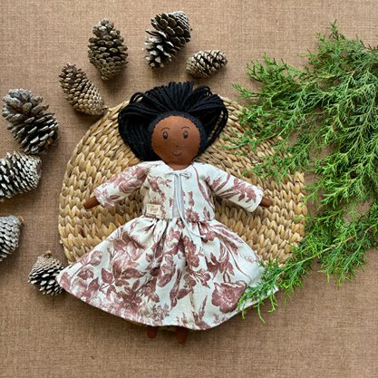 Single Doll - Chaitalya - Cotton Fabric Toy - Deep | Verified Sustainable Role & Pretend Play Toys on Brown Living™