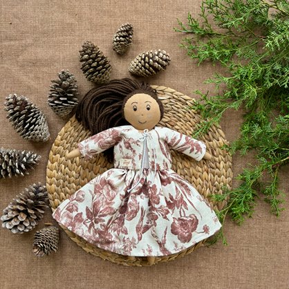 Single Doll - Chaitalya - Cotton Fabric Toy - Warm | Verified Sustainable Role & Pretend Play Toys on Brown Living™