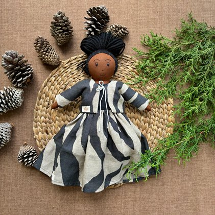 Single Doll - Chandani - Cotton Fabric Toy - Deep | Verified Sustainable Role & Pretend Play Toys on Brown Living™