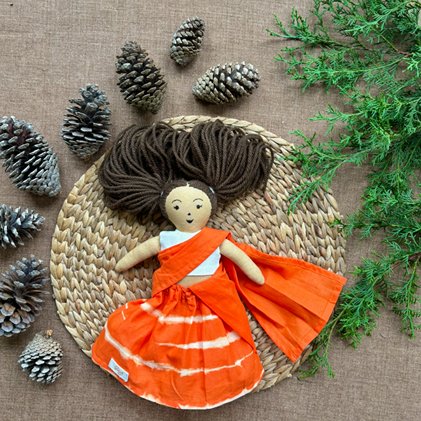 Single Doll - Eesha - Cotton Fabric Toy - Warm | Verified Sustainable Role & Pretend Play Toys on Brown Living™