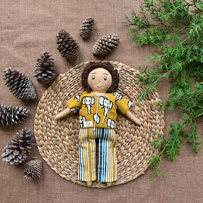 Single Doll - Jay - Cotton Fabric Toy - Warm | Verified Sustainable Role & Pretend Play Toys on Brown Living™