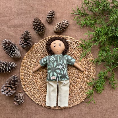 Single Doll - Jiten - Cotton Fabric Toy - Warm | Verified Sustainable Role & Pretend Play Toys on Brown Living™