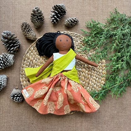 Single Doll - Jyotsna - Cotton Fabric Toy - Deep | Verified Sustainable Role & Pretend Play Toys on Brown Living™