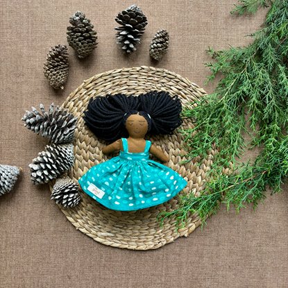 Single Doll - Kavya - Cotton Fabric Toy - Deep | Verified Sustainable Role & Pretend Play Toys on Brown Living™