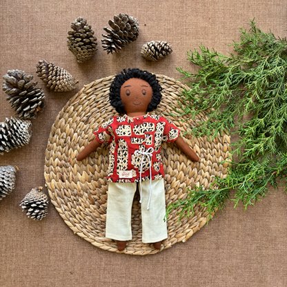 Single Doll - Mohan - Cotton Fabric Toy - Deep | Verified Sustainable Role & Pretend Play Toys on Brown Living™