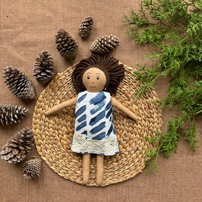 Single Doll - Rinkal - Cotton Fabric Toy - Warm | Verified Sustainable Role & Pretend Play Toys on Brown Living™