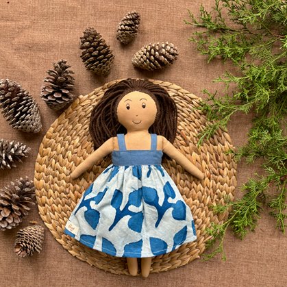 Single Doll - Suraksha - Cotton Fabric Toy - Warm | Verified Sustainable Role & Pretend Play Toys on Brown Living™