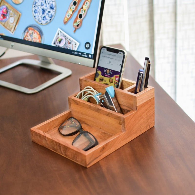 Staircase Organizer in Acacia Wood | Verified Sustainable Kitchen Organisers on Brown Living™