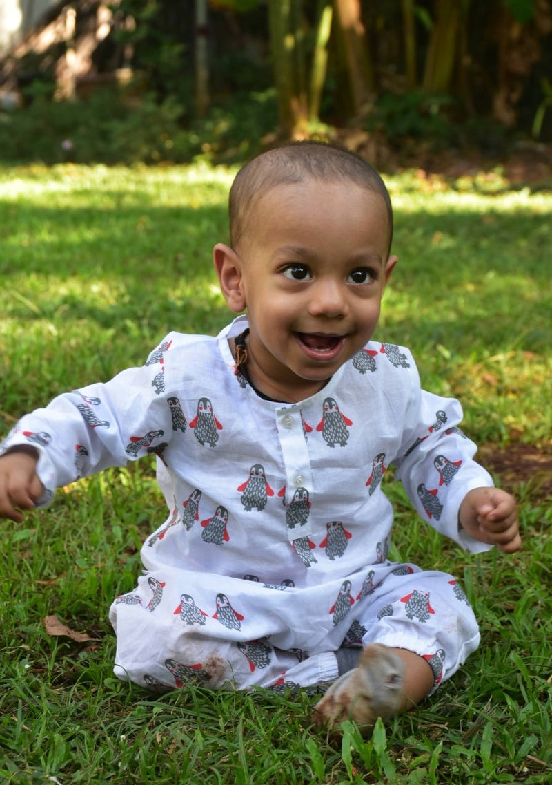 Stary Penguin - Unisex Infant Cotton Nightwear | Verified Sustainable Kids Onesies on Brown Living™