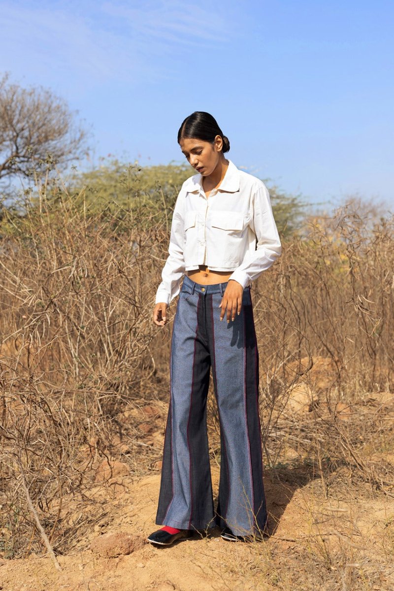 Steffie Flared Upcycled Denim Pants | Verified Sustainable Womens Pants on Brown Living™