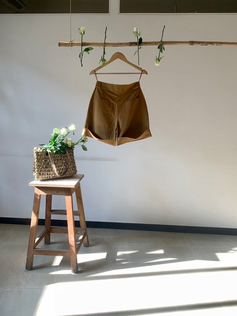 Straight-Leg Hemp Cotton Shorts | Verified Sustainable Womens Shorts on Brown Living™