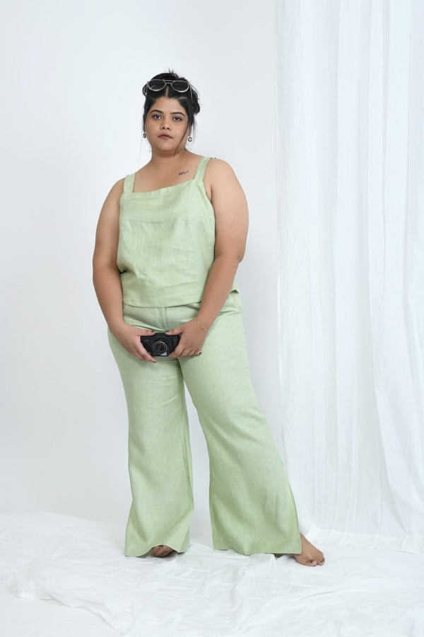 Sustainable Hemp Side Slit Pants | Pistachio | Verified Sustainable Womens Pants on Brown Living™