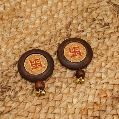 Swastik Diwali Door Reclaimed Wood Hanging | Pack of 2 | Verified Sustainable Wall Decor on Brown Living™