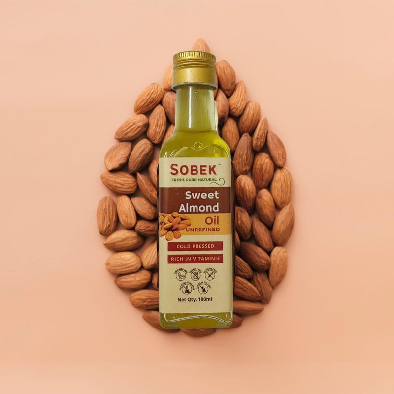 Sweet Almond Cold Pressed Vitamin E Oil 100 ml | Verified Sustainable Hair Oil on Brown Living™