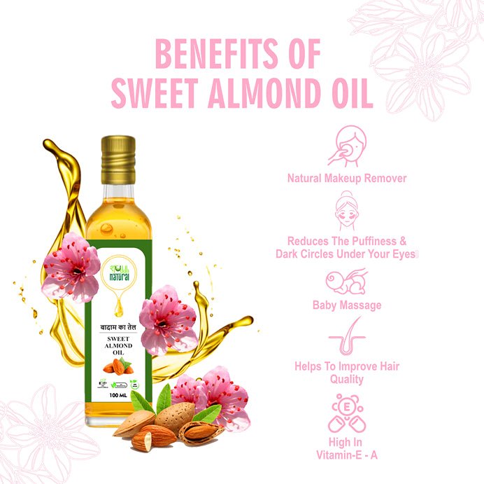 Sweet Almond oil | Wood Pressed | Baby Massage Oil | 100ml | Badaam Tel | Verified Sustainable Cooking Oils on Brown Living™