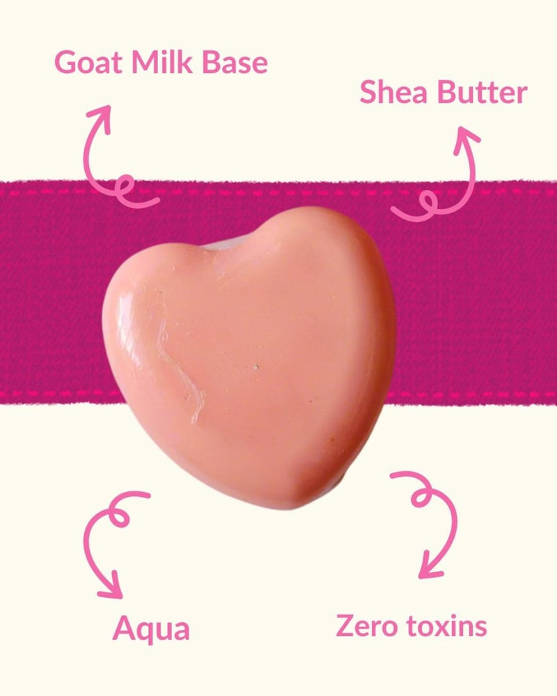 Sweetheart Shape Pink Shea & Goat Milk Soap 100 g | Verified Sustainable Body Soap on Brown Living™