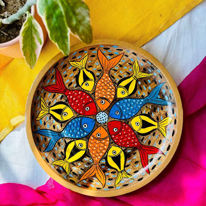 Taal Round Handcrafted Mango Wood Platter | Verified Sustainable Trays & Platters on Brown Living™