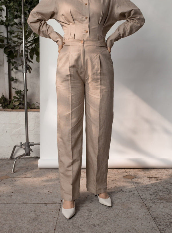 Tailored Pleated Hemp Cotton Pants | Verified Sustainable Womens Pants on Brown Living™