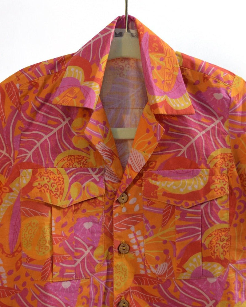 Tango Tropics Printed Cotton Hawaiian Shirt | Verified Sustainable Kids Shirts on Brown Living™