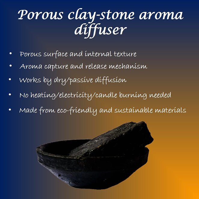 Terracotta Block Aroma Diffuser with Clay Bowl | Blue - Citrus Fresh Fragrance | Verified Sustainable Candles & Fragrances on Brown Living™