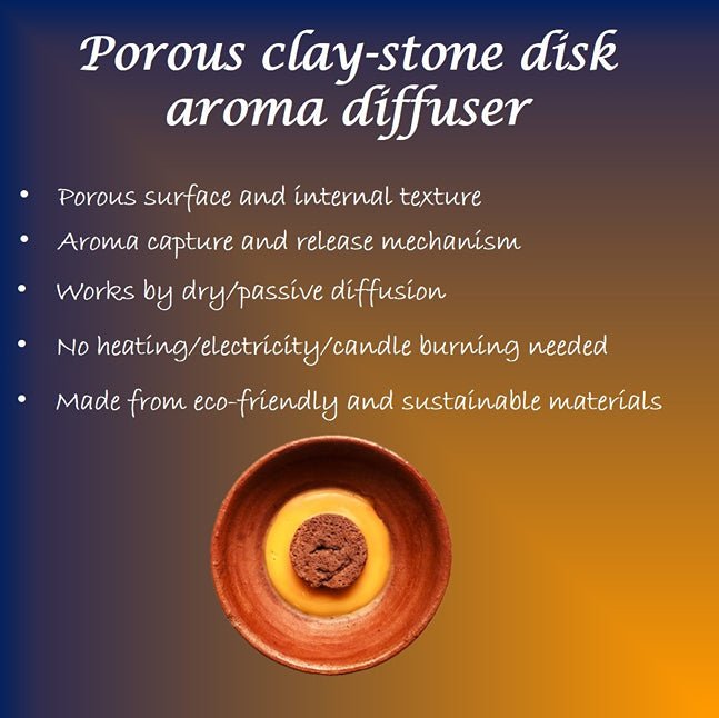 Terracotta Disk Aroma Diffuser with Clay Bowl | Red - Citrus Fresh Fragrance | Verified Sustainable Candles & Fragrances on Brown Living™