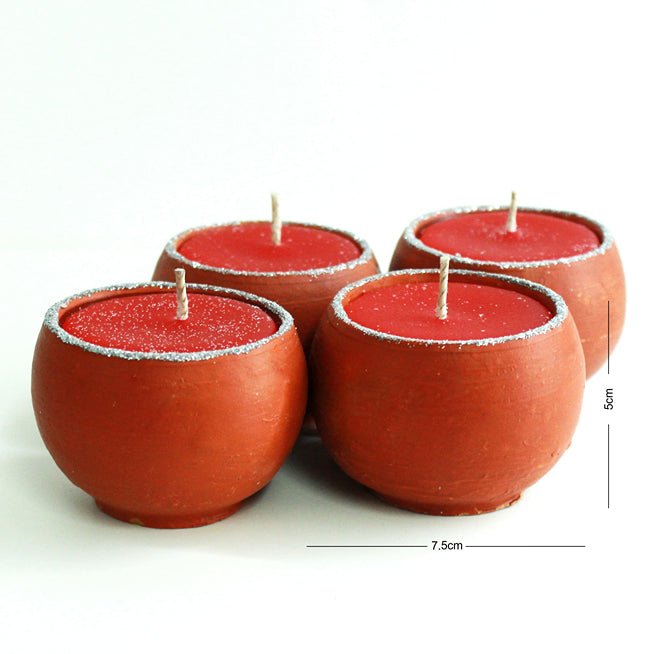 Terracotta Pot Dome Perfumed Candles / Reusable Candle Clay Pots | Set of 4 | Verified Sustainable Candles & Fragrances on Brown Living™