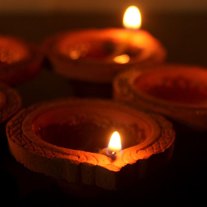 Terracotta Small Motif Diya (Set of 25) | Verified Sustainable Pooja Needs on Brown Living™