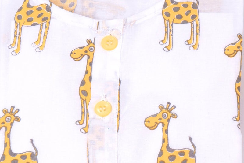 The Curious Giraffe - Unisex Kids Cotton Nightwear | Verified Sustainable Kids Pyjamas on Brown Living™