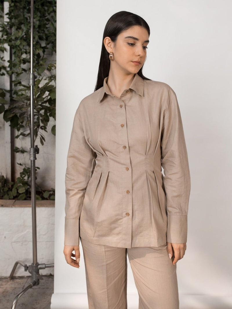 The Waisted Hemp Cotton Shirt | Verified Sustainable Womens Jacket on Brown Living™