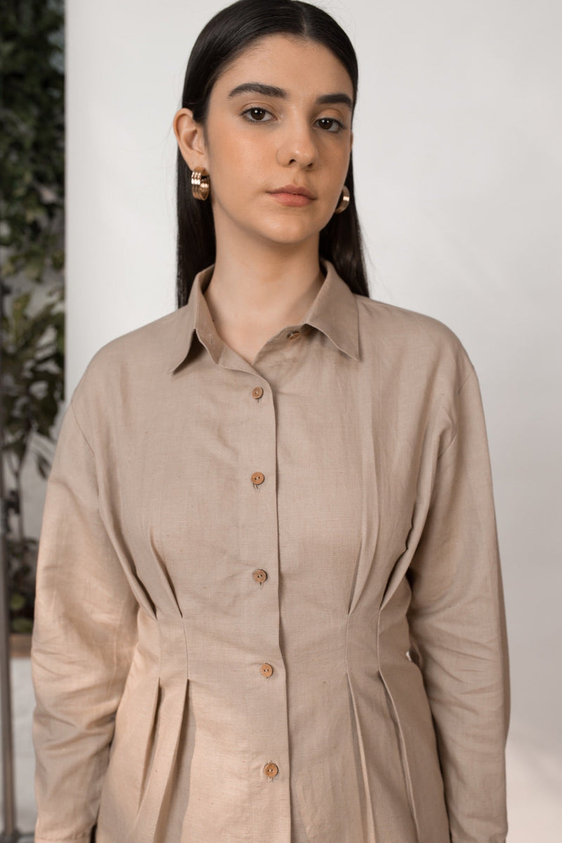 The Waisted Hemp Cotton Shirt | Verified Sustainable Womens Jacket on Brown Living™