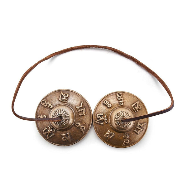 Tingsha Bells - Mantra - 2.5 inches | Verified Sustainable Musical Instruments on Brown Living™