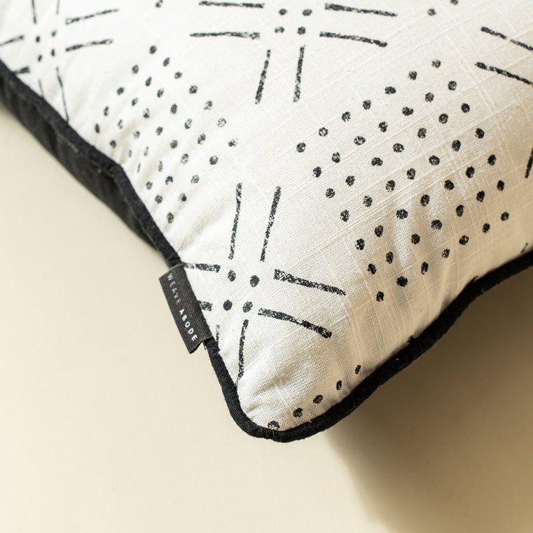 Tribal Boho Printed Cushion Cover - B/W 45 X 45 Cm | Verified Sustainable Covers & Inserts on Brown Living™