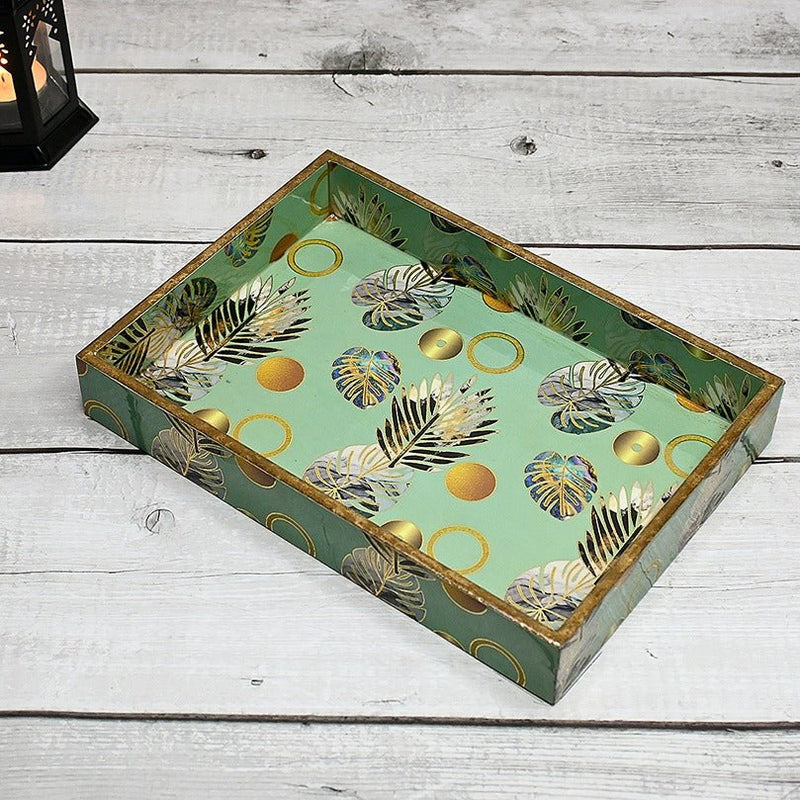 Tropical Gold Foil MDF Single Tray | Verified Sustainable Trays & Platters on Brown Living™