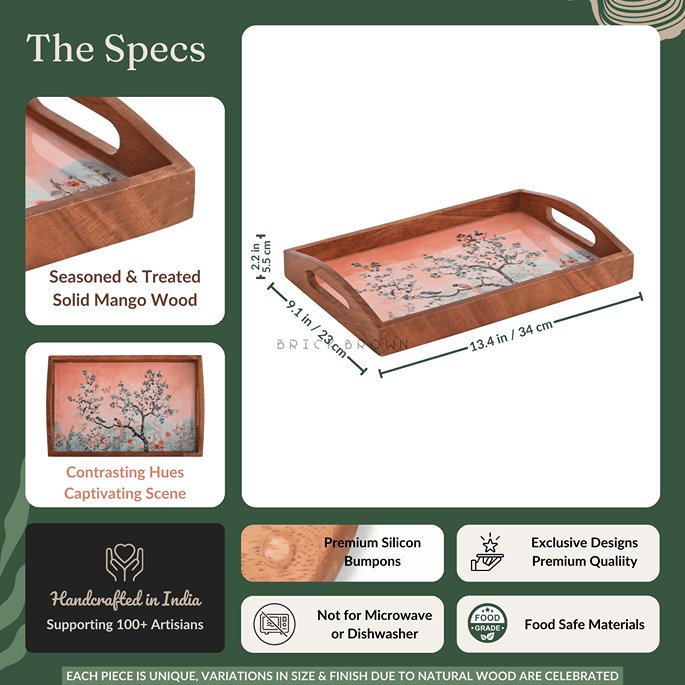 Twig Handcrafted Serving Tray | Made with Mango Wood | Verified Sustainable Trays & Platters on Brown Living™