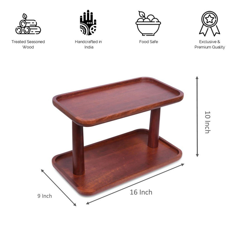 Twin-Tier Wooden Double Slab Organizer | Verified Sustainable Kitchen Organisers on Brown Living™